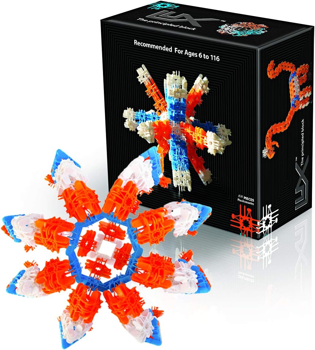 Lux Interlocking Versatile Building Blocks Construction Set - 88 Piece (Small)