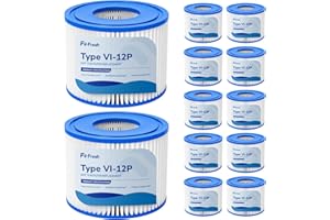 Fil-fresh Type VI Hot Tub Filter Cartridge for Coleman SaluSpa and Lay-Z-Spa, Inflatable Hot Tub Filter Replcement for 90352E, 58323, 90427E, 12-Pack