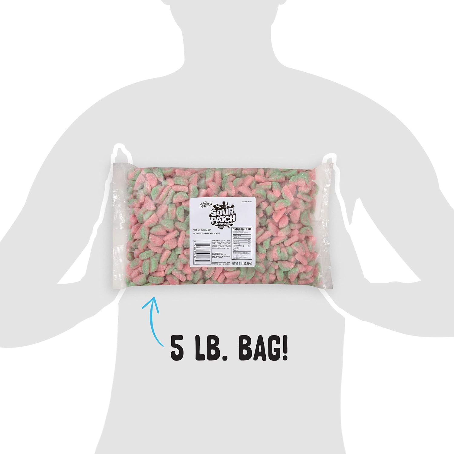 Sour Patch Kids Soft & Chewy Candy, 5 lb Bag, Red 5 Pound, Watermelon, 80 Oz : Grocery & Gourmet Food