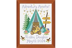 Herrschners Baby Woodland Lullaby Birth Record Counted Cross-Stitch Kit