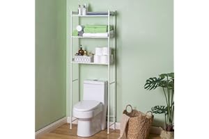 OhuaCason Over The Toilet Storage Shelf: Over The Toilet Storage Cabinet for Small Sapce Bathroom -White