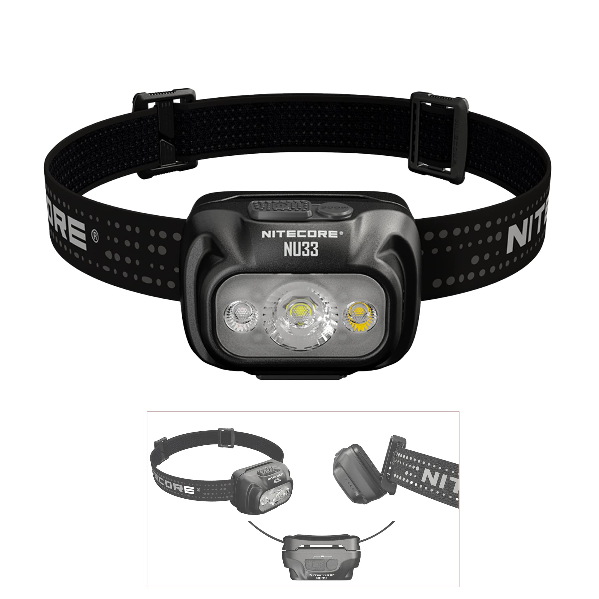 Nitecore NU33 Head Torch 700 Lumen USB C Rechargeable with Red Light