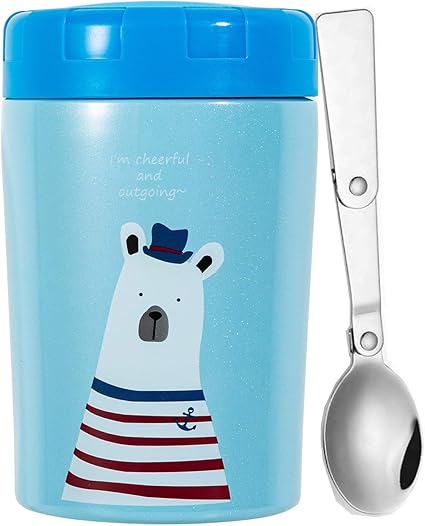 Amazon ホットフード用子供用ランチサーモス 広口サーモスフードジャー 漏れ防止断熱ランチ容器 ホットフード用 スプーン付きスープサーモス 子供 大人 ティーン用 13 5オンス 断熱ランチボックス ブルー Goecohot 水筒 マグボトル 通販