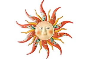 EOORAU Large Metal Sun Outdoor Decor - 23.6 Inches Sun Face Garden Sculptures & Statues Wall Art for Home Decor, Yard, Farmhouse, Patio, Garden Decorations