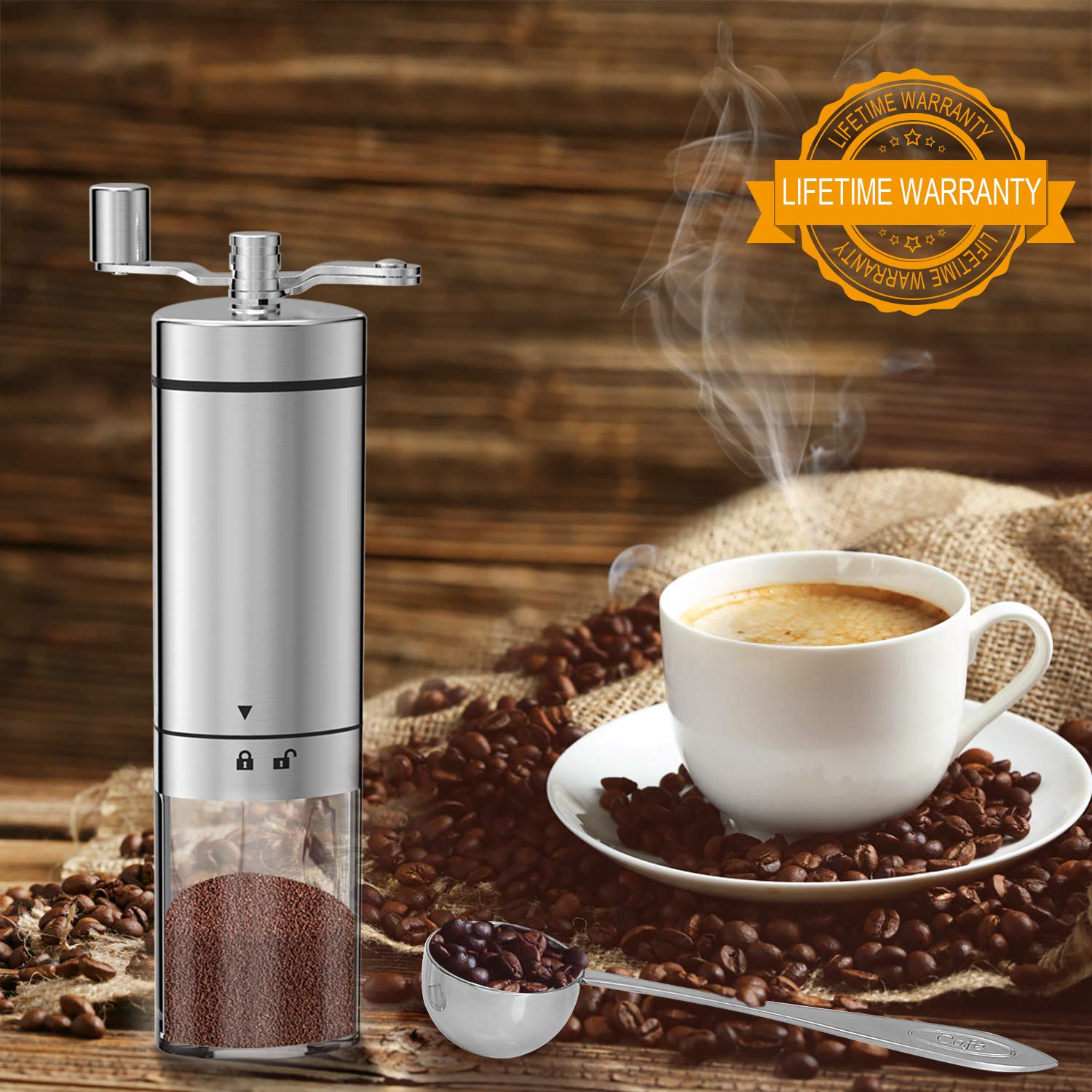 Manual Coffee Grinder with Adjustable Setting, GDREAMT Portable Hand
