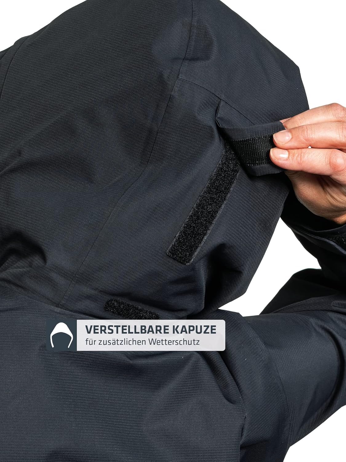 Schöffel Damen Jacket Gmund L, wind- und wasserdichte Regenjacke, atmungsaktive Outdoor Jacke, Wanderjacke mit verstaubarer Kapuze, black, 38 2