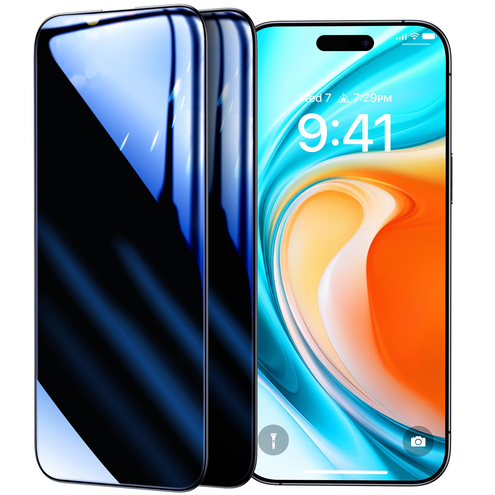 Photo 1 of TORRAS Stealth for iPhone 15 Pro Max Privacy Screen Protector with High Definition Durable&Tough 9H Tempered Glass for iPhone 15 Pro Max Screen Protector [Anti-Spy] Easy Installation, 2-Pack, 6.7"