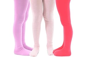 TeeHee Socks Little Girls Toddlers Fashion Casual Cotton Tights 3 Pairs Stripes Dots Flowers Hearts Animals School Dance