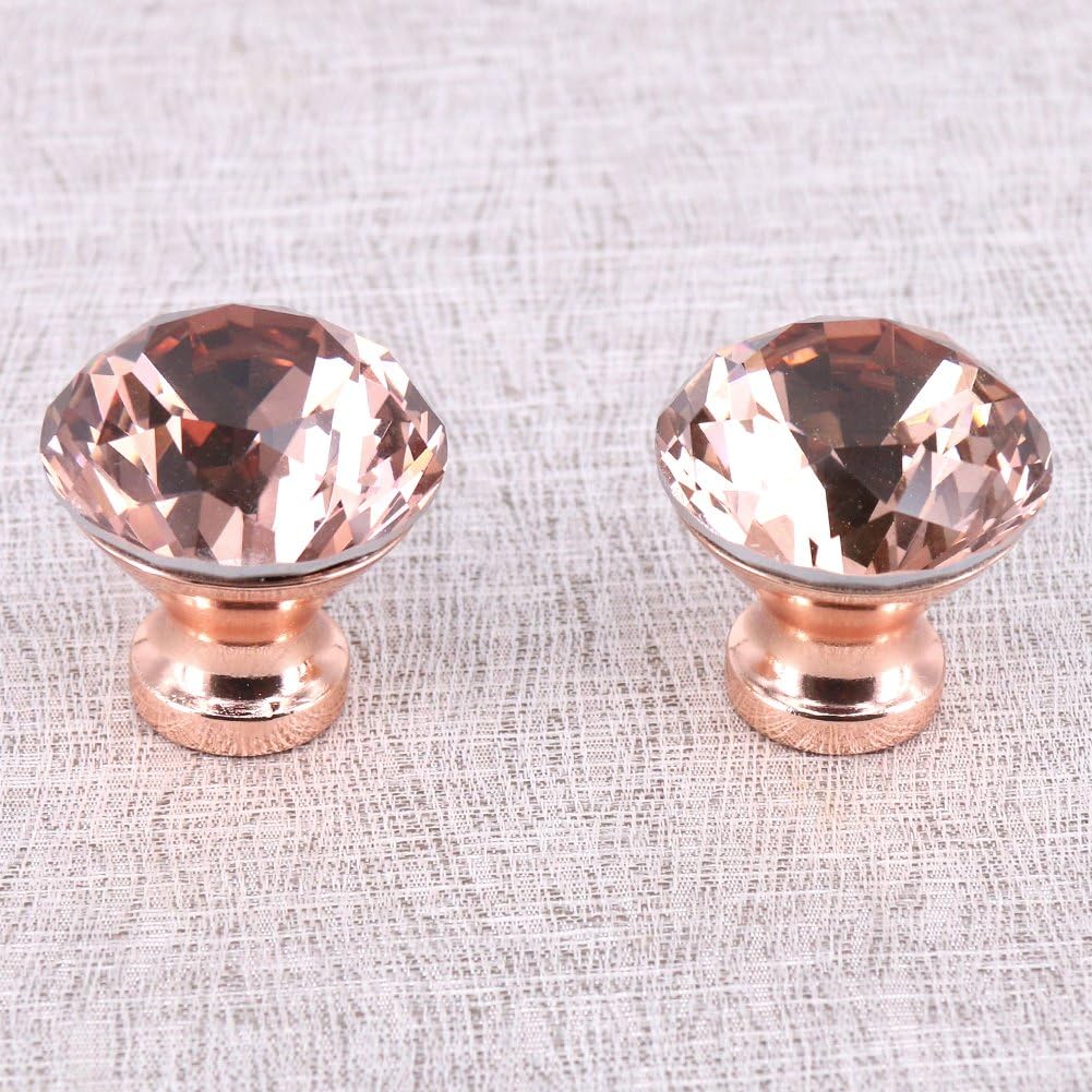 Vita Hardware Dia 30mm Special Rose Gold K9 Crystal Pulls Cupboard Handles Drawer Knobs