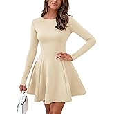 BTFBM Fall Dresses for Women 2026 Elegant Classy Flowy A Line Long Sleeve Business Homecoming Cocktail Sweater Dress