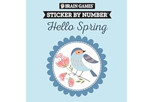 Brain Games - Sticker by Number Compact Edition: Hello Spring | 7x7 Inches | Easter Basket Filler, Travel Size Activity Book 