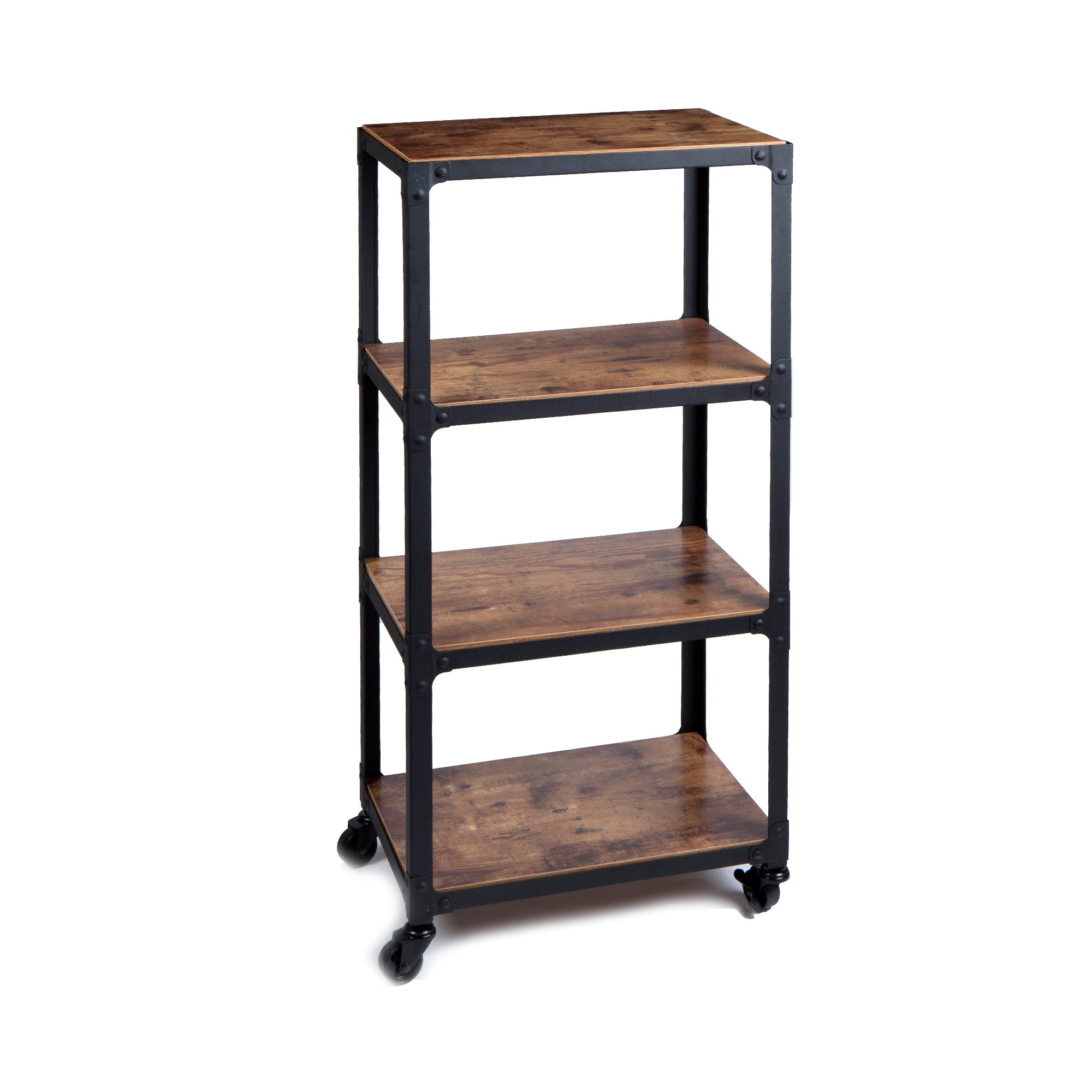Mind Reader 4-shelf Wood And Metal Utility Cart