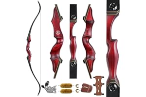 HBG 60'' Archery Recurve Bow for Adult Hunting Takedown Red Recurve Bow Right Hand Outdoor Shooting Recurve Bow