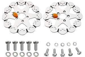 BLCYANUE 1 Piece Front Rotor and 1 Piece Rear Rotor 11.5'' set for Harley Davidson Touring Softail Sportster Dyna Early Super Glide Motorcycle,Heat Dissipation Mirror-Polished Skull Brake Rotors