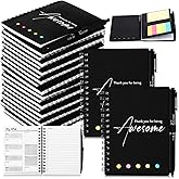 Resurhang 48 Pcs/24 Set Employee Appreciation Gift Bulk A6 to Do List Notebooks with Sticky Note Inspirational Ballpoint Pen for Coworker Staff Team Teacher Social Worker Nurse Volunteer(Black)