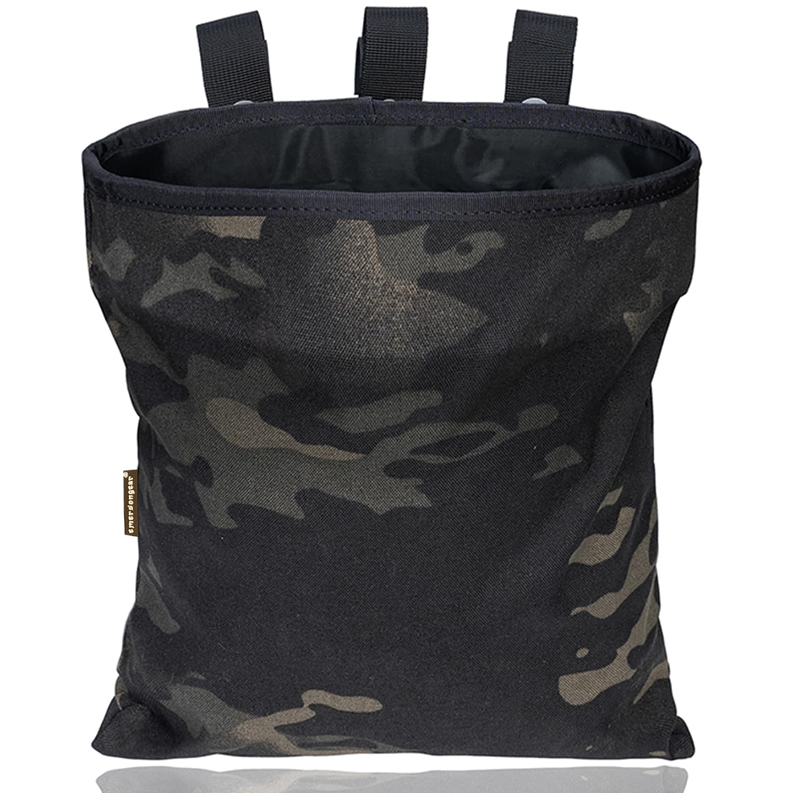 Tactical Molle Dump Collapsible Pouch Drawstring Magazine Dump Pouch Elite 500D Nylon Bag Camping Climbing Hiking Bag (Multicam Black)