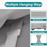 Maritown Blackout Door Curtain 1 Panel French Door Tie Up Easy Install view 6