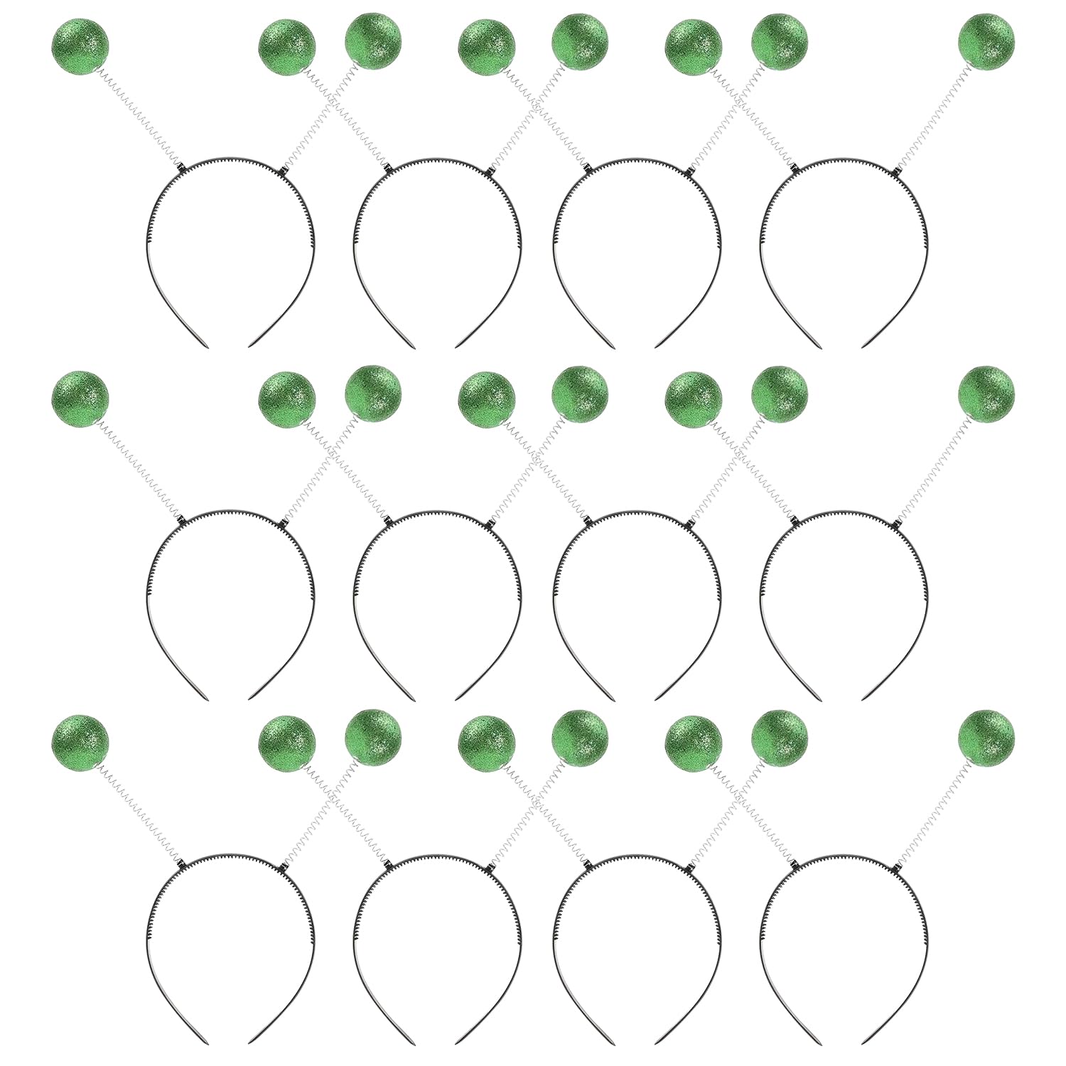 Miaija 12Pieces Boppers Headband Alien Glitter Ball Halloween Antenna Headband Alien Costume Party Accessory for Themed Parties Favor (Green)