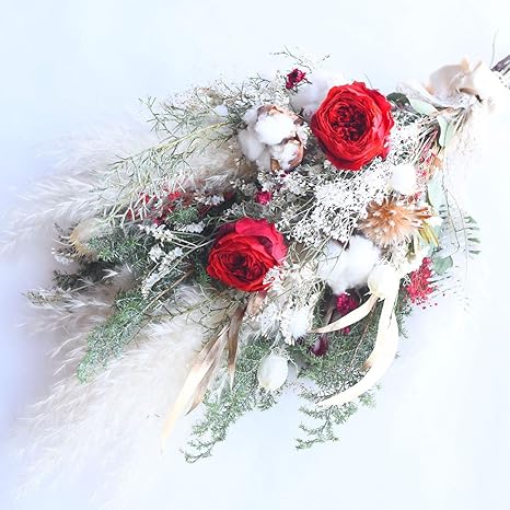 Amazon Co Jp ドライフラワー クリスマス フェミニーノ スワッグ 誕生日 ギフト にも 送別 退職 クリスマス にも ホーム キッチン