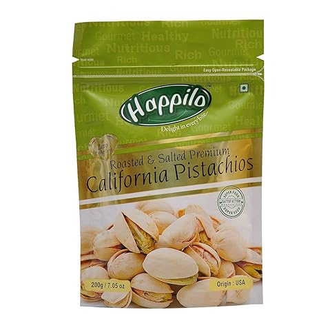 HappiloPremium Californian Roasted and Salted Pistachios, 200g