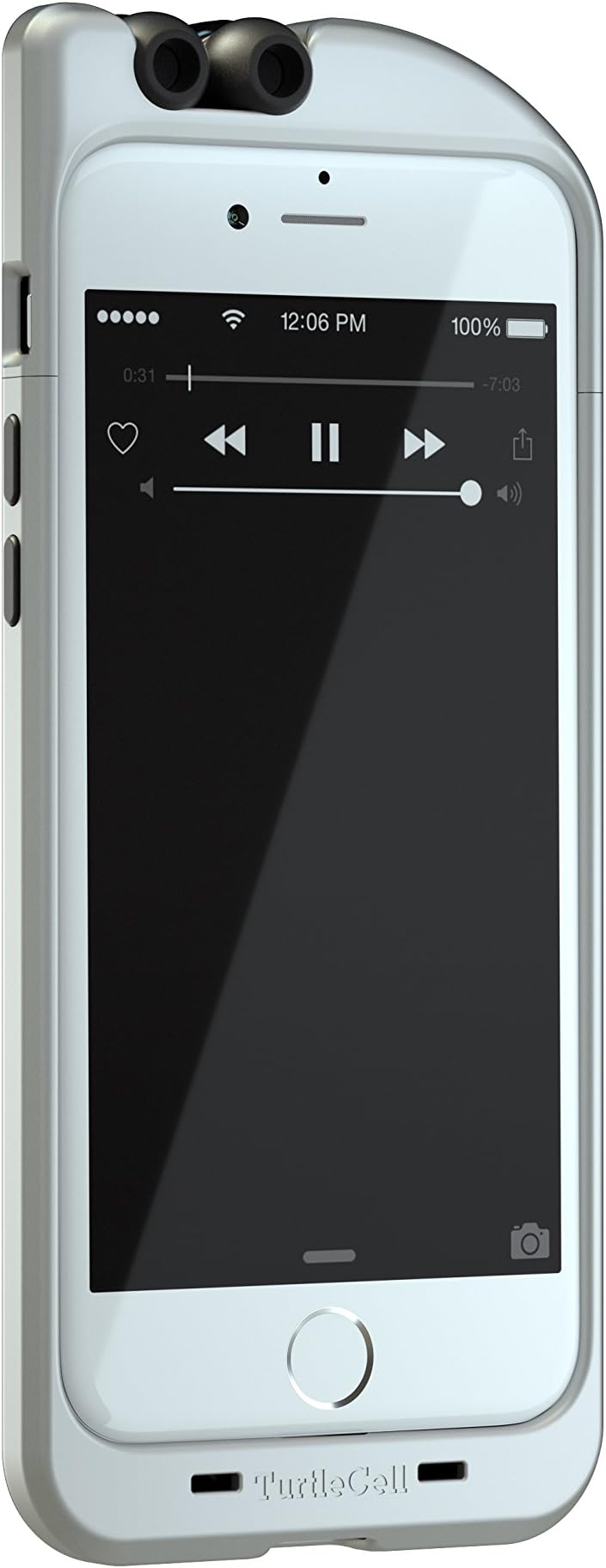 TurtleCell Retractable Headphone Case for iPhone 6 - Retail Packaging - Gray