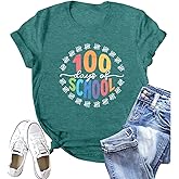 100 Days of School Shirt Teacher Happy 100th Day of School Tshirt Women Casual Teacher Life Tee Tops