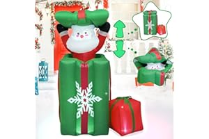 VIKIMORA 5FT Animated Christmas inflatables Santa Claus Decoration Christmas Blow Up Decor Pop Up Movable with LED Lights Indoor Outdoor Yard Graden Party Holiday Decoration
