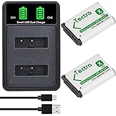 Tectra 2-Pack NP-BX1 Battery and LED Dual Charger for Sony ZV-1, ZV-1 II, DSC-RX100, DSC-RX1, DSC-RX100 V, DSC-HX300, HDR-CX2