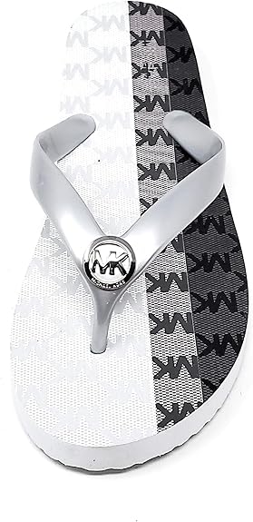 michael kors silver flip flops