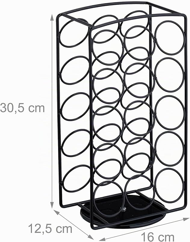 Suporte para cápsulas 30, compatível com K-Cups Keurig, suporte rotativo para cápsulas, 30,5 x 16 x 12,5 cm, preto