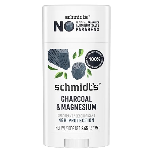 Schmidt's Natural Aluminum-free Deodorant Stick, Magnesium & Charcoal, 75g | Made in Canada. Vegan deodorant keeps you smelling fresh with 48-hour odour protection. Aluminum-free and paraben-free