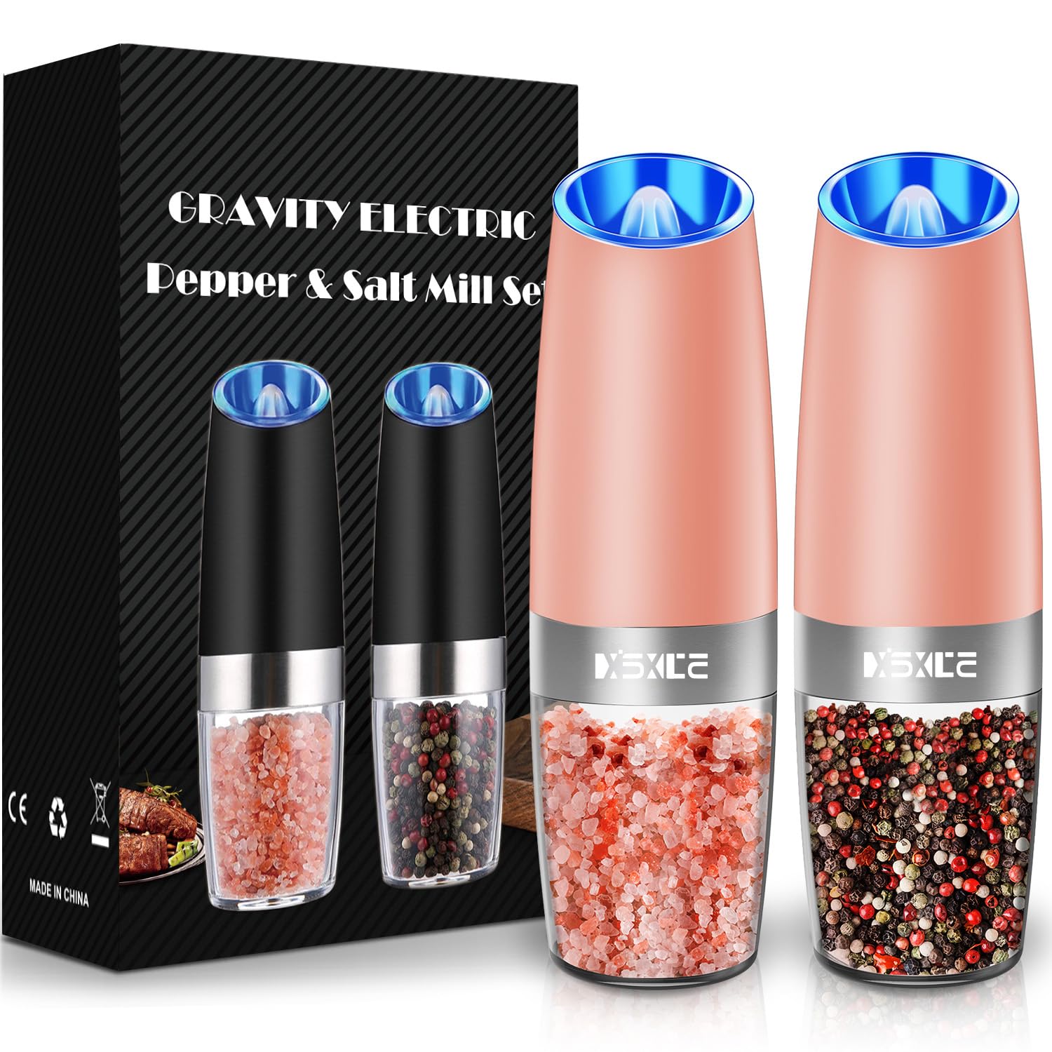 Photo 1 of *MISSING PARTS*
XinXu Gravity Automatic Electric Pepper and Salt Grinder, Auto Salt or Pepper Mill Shaker Stainless Steel,Blue LED Light,One Hand Operated, Coral
