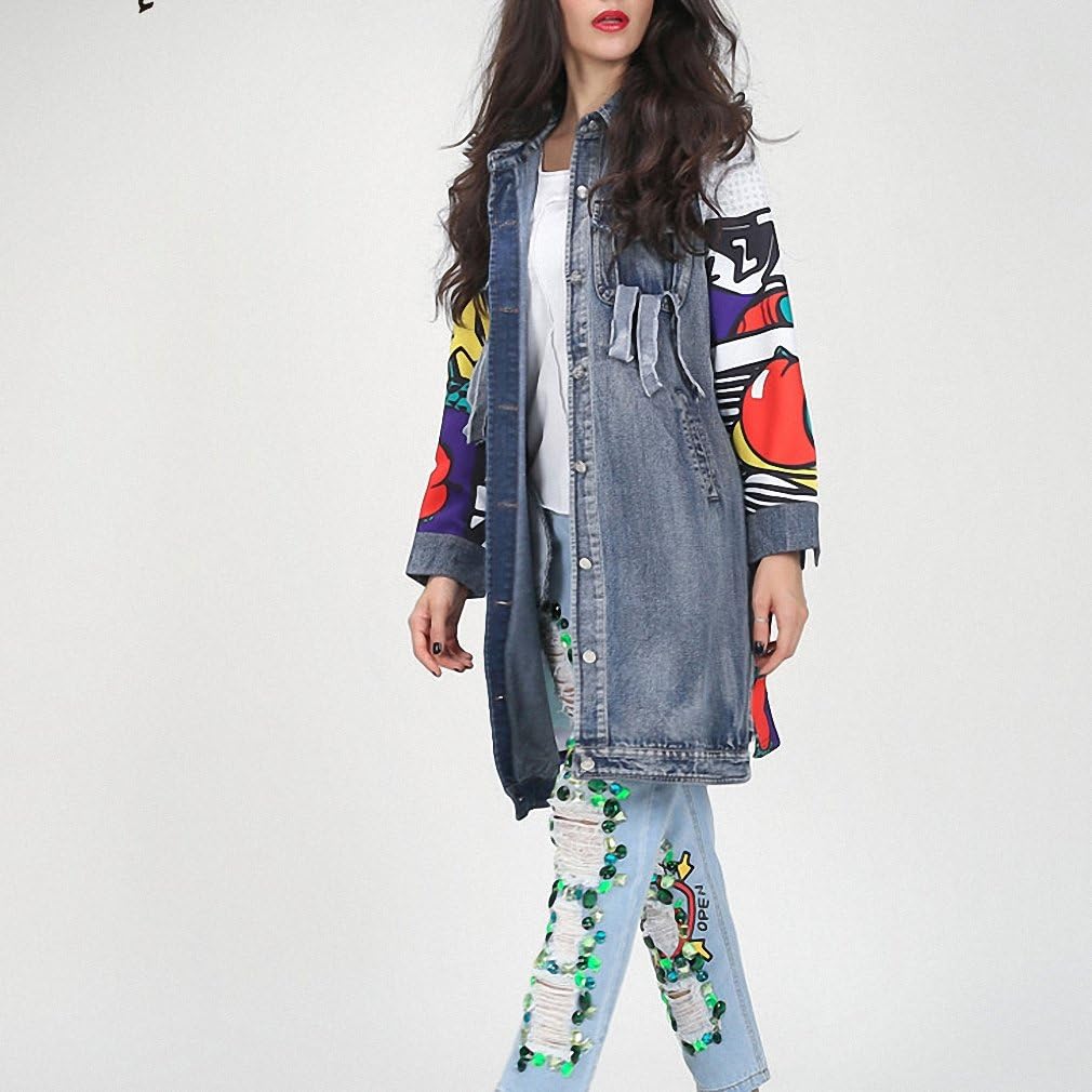 graffiti jean jacket womens