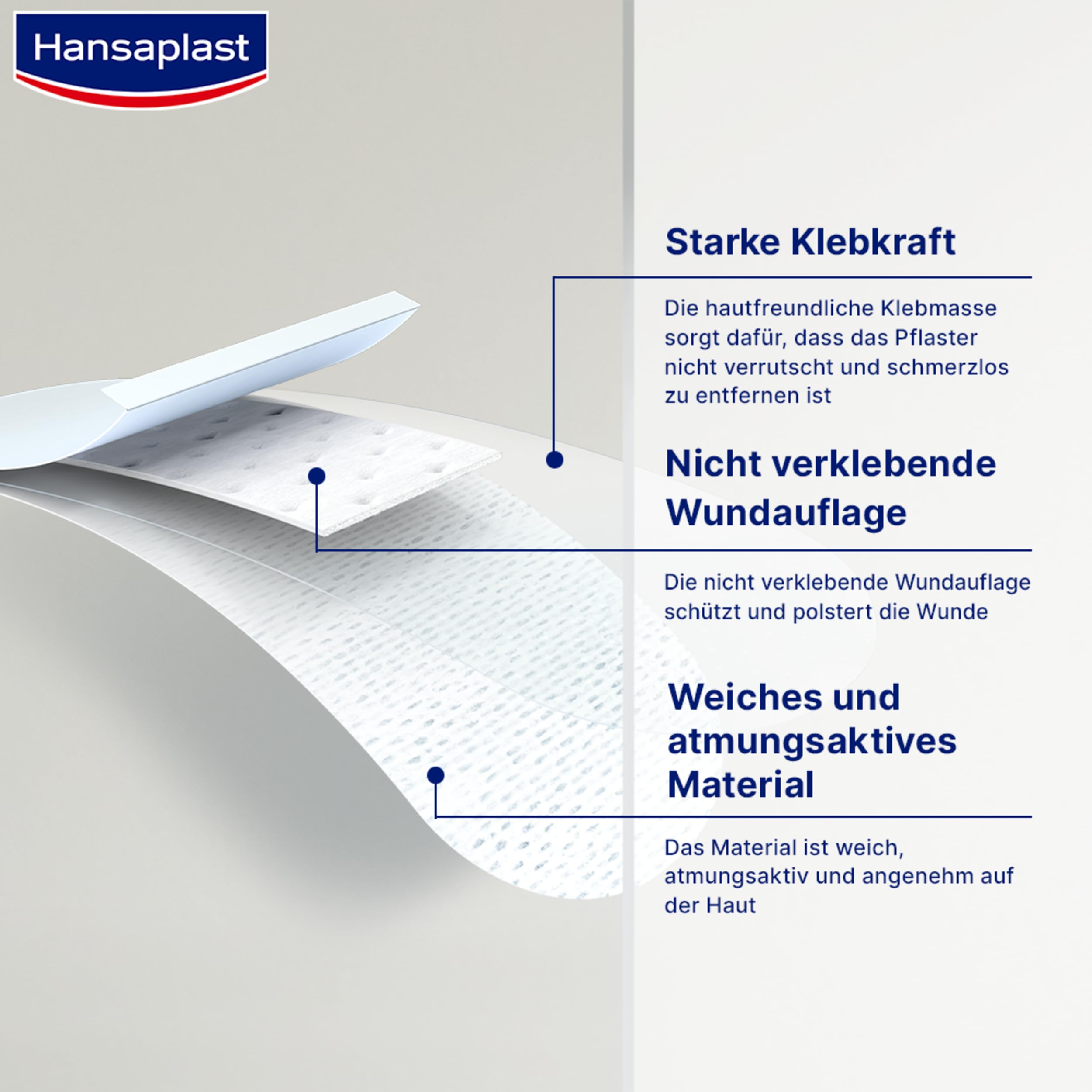 Hansaplast Sensitive Pflaster (20 Strips), hautfreundliche und hypoallergene Wundpflaster mit Bacteria Shield & sicherer Klebkraft, schmerzlos zu entfernende Pflaster 4