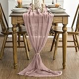 Artoid Mode Boho Dusty Pink Gauze Table Runner 400 cm Polyester view 3
