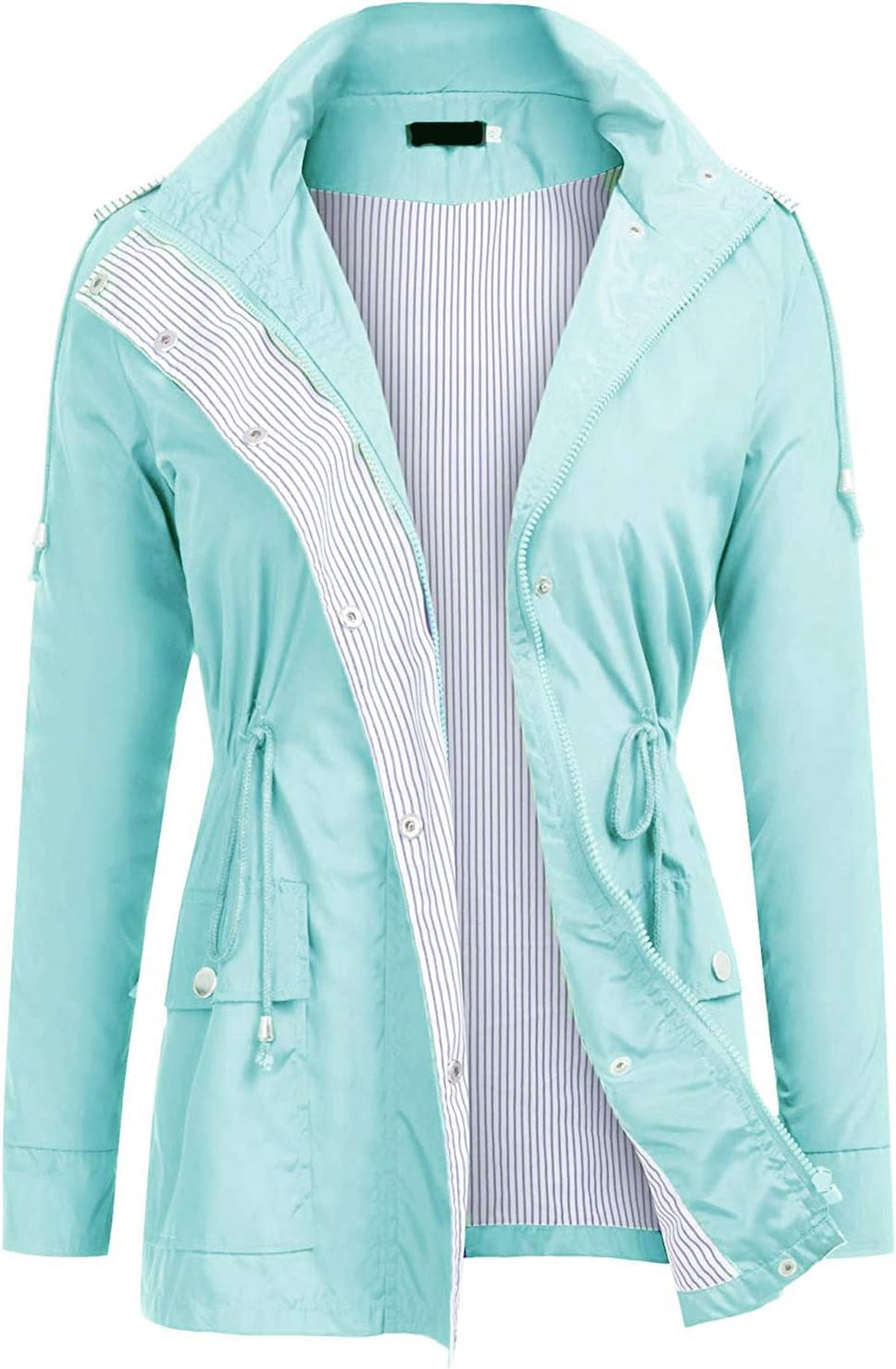 UUANG Raincoats Waterproof Rain Jacket Active Outdoor Detachable Hooded Women's Trench Coats