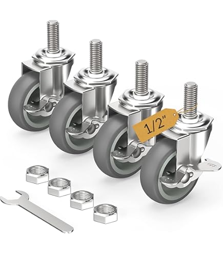 4 Pack Of 2 Inch Stem Casters, Abuff M10 Heavy Duty Swivel - View #5