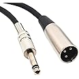 Devinal Unbalanced XLR Male to 1/4" Inch TS Mono Male Plug Audio Connector, 6.35mm to XLR Cable for Amplifiers, Instruments etc.[6 Feet]