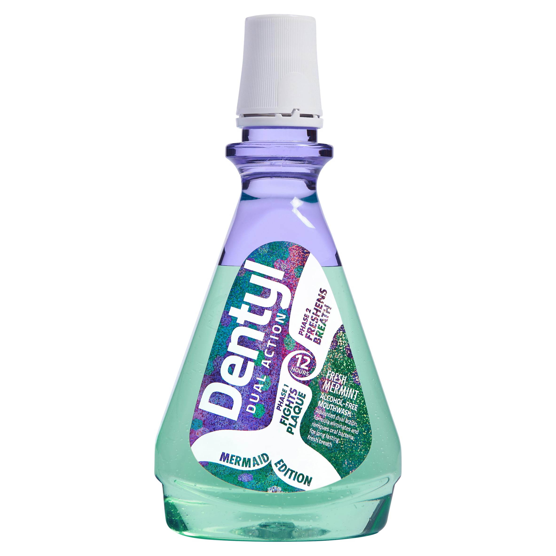 Dentyl Dual Action CPC Mouthwash, 12hrs Fresh Breath & Total Care, Alcohol Free, Mermaid Edition Fresh Mer-Mint, 500 ml