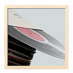 eletecpro 12.5x12.5 Record Frame in Wood Beige Made