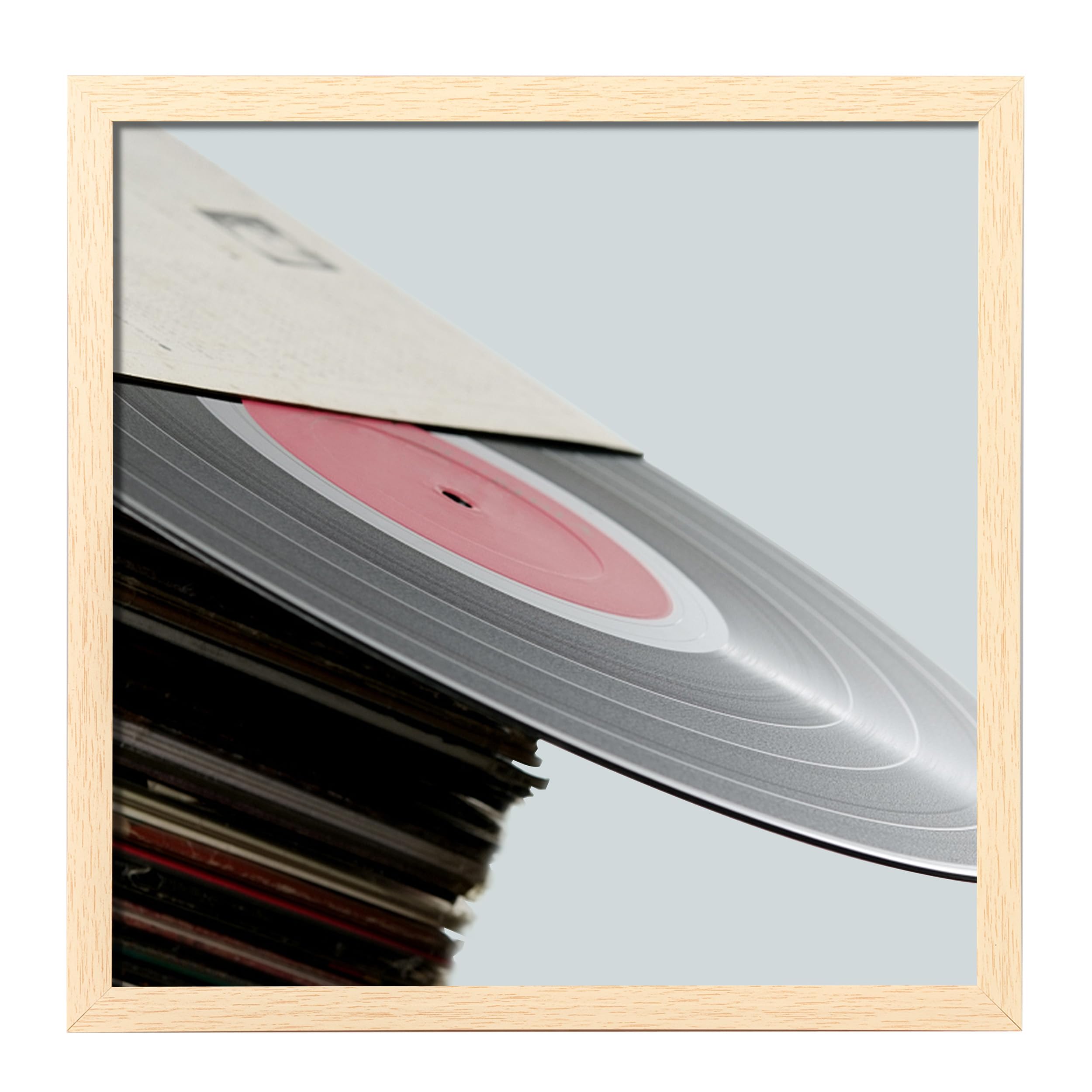 eletecpro 12.5x12.5 Record Frame in Wood Beige Made