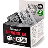 Tattoo Aftercare Kit - Cream and Soap (50-Pack), Brightening Formula for Tattoo Artists & Travel - Ink Hydration Tattoo Lotion Pillow Packs