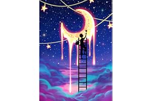 DIAMOND ART CLUB Paint The Moon Diamond Painting Kit, Fun DIY Crafts for Adults, Square Diamond Art Canvas, 13" x 18"