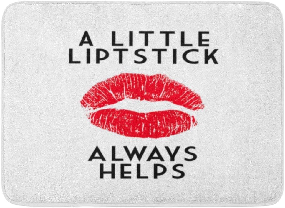 Kanaite Doormats Bath Rugs Outdoor Indoor Door Mat Chanel Funny Quote Red Lipstick Mark Little Always Helps Meme High Couture Bathroom Decor Rug Bath Mat Amazon Co Uk Kitchen Home