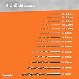 VonHaus 99pc HSS Drill Bit Set with Case 1.5-10mm Titanium Coated view 2