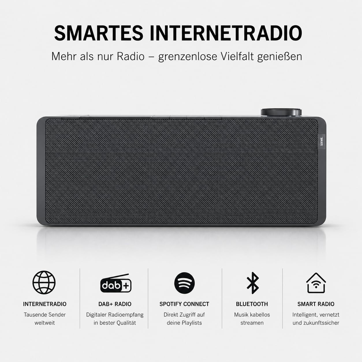 Loewe klang s1 basaltgrau, Stereo Smartradio, 80 Watt, DAB, DAB+, UKW, Audio Streaming, Bluetooth, USB, Internetradio, Digitalradio, WLAN Radio 2