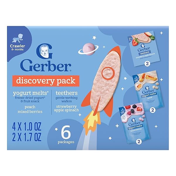 GERBER STAGE 3 BABY SNACKS DISCOVERY PACK, YOGURT...