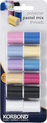 Korbond CORE Mix Polyester Thread Selection 12 x 32m 10 Colours 384m