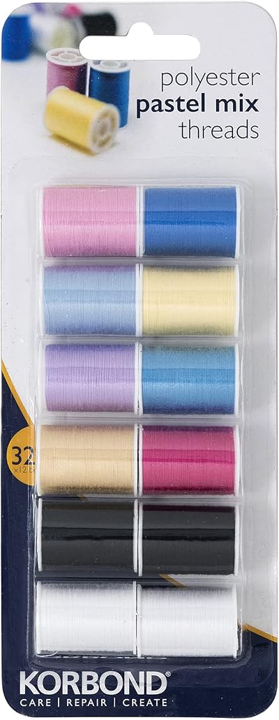 Korbond CORE Mix Polyester Thread Selection 12 x 32m 10 Colours 384m