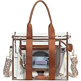 getgto Clear Bags for Women Tote Bag, Crossbody Bag, Stadium Approved Clear Purse for Sports Events, Concert, Work 
Beach